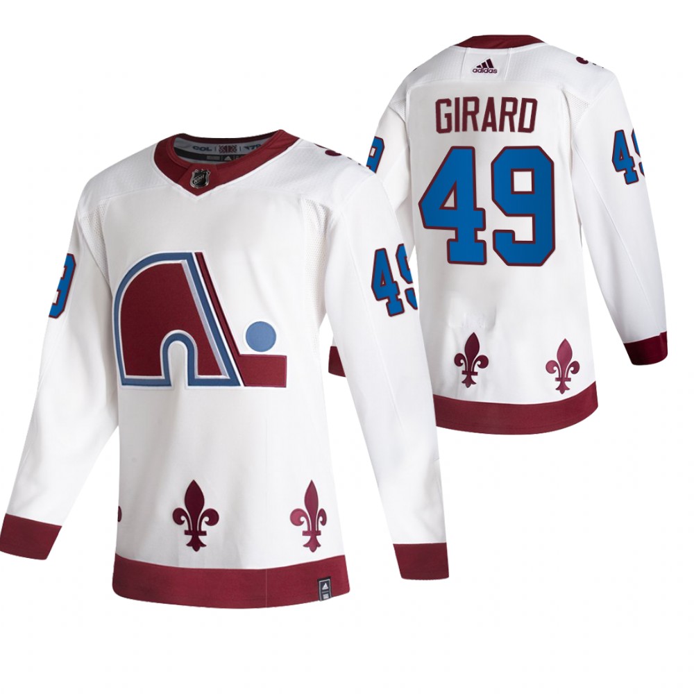 2021 Adidias Colorado Avalanche #49 Samuel Girard White Men Reverse Retro Alternate NHL Jersey